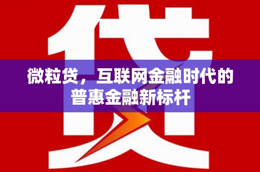 六安微粒贷，互联网金融时代的普惠金融新标杆