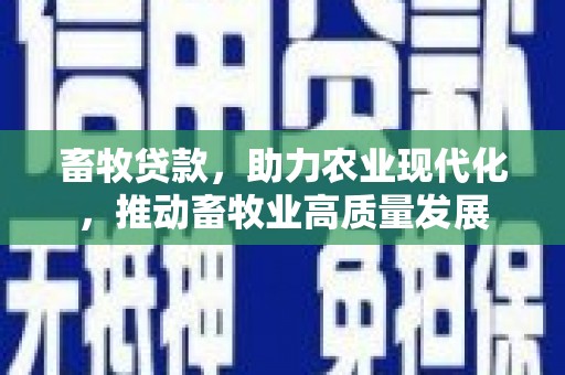 六安畜牧贷款，助力农业现代化，推动畜牧业高质量发展