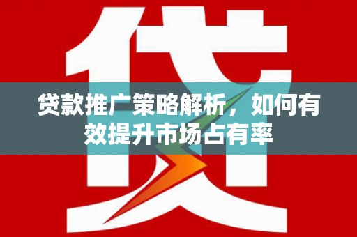六安贷款推广策略解析，如何有效提升市场占有率
