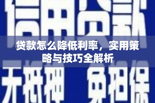 六安贷款怎么降低利率，实用策略与技巧全解析