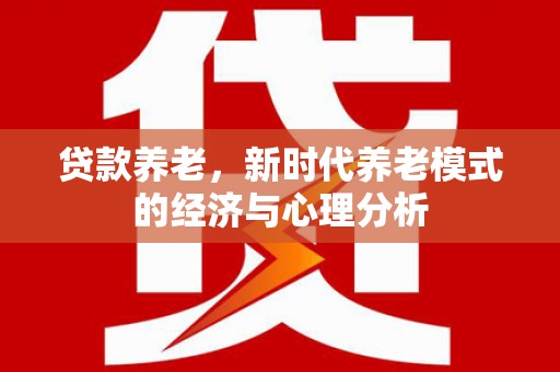 六安贷款养老，新时代养老模式的经济与心理分析