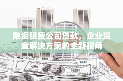 六安融资租赁公司贷款，企业资金解决方案的全新视角