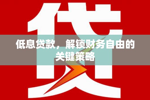 六安低息贷款，解锁财务自由的关键策略