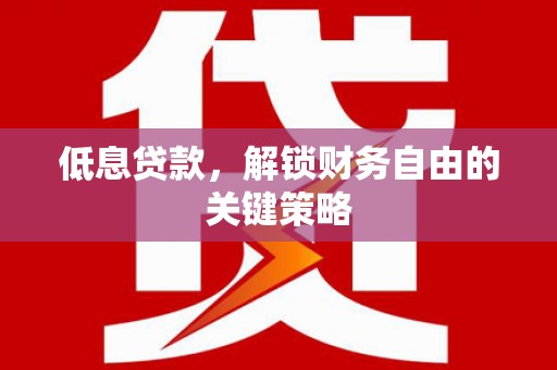 六安低息贷款，解锁财务自由的关键策略