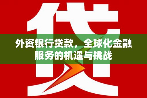 六安外资银行贷款，全球化金融服务的机遇与挑战