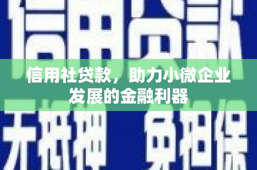 六安信用社贷款，助力小微企业发展的金融利器