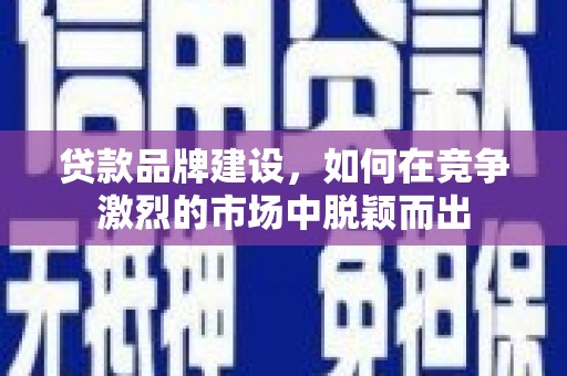 六安贷款品牌建设，如何在竞争激烈的市场中脱颖而出