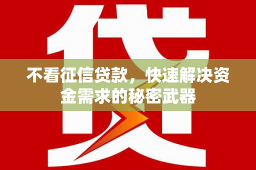 六安不看征信贷款，快速解决资金需求的秘密武器