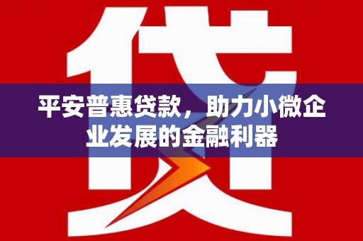 六安平安普惠贷款，助力小微企业发展的金融利器