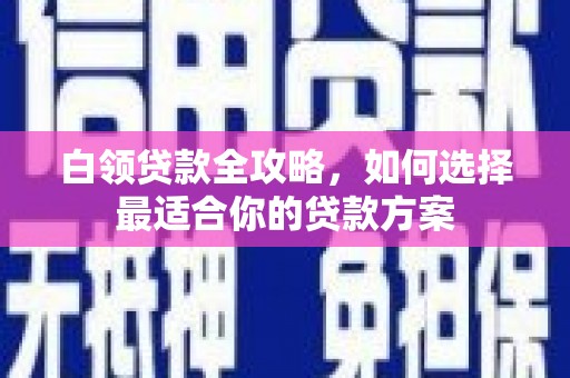 六安白领贷款全攻略，如何选择最适合你的贷款方案